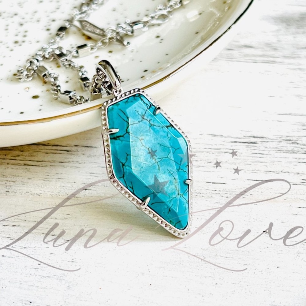 KENDRA SCOTT Tessa Silver Multi Strand Necklace in Magnesite Turquoise